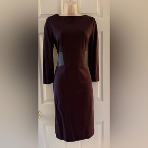 Peserico Stretch Career Dress with Leather Panels Size 44/ U.S. 8 *EUC* Italy 🇮🇹
